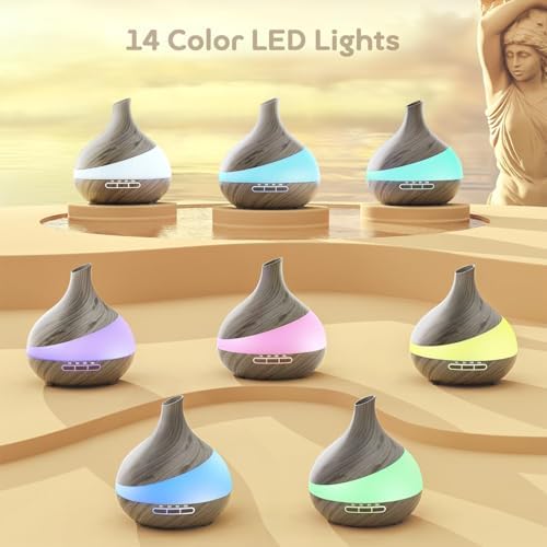 HJTHJT 500ML Essential Oil Diffuser for Home: 14 Color LED Humidifier - Image 5
