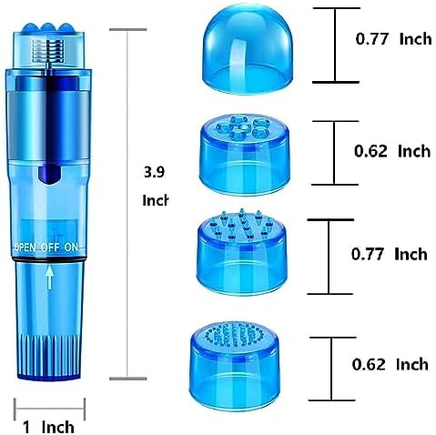 Mini Portable Small Massage Tool 4 Heads Massager Pocket for Women Neck Shoulder Face Back Foot Muscles (1PK Blue) - Image 2
