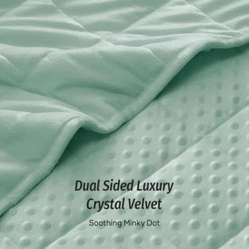 Wemore Weighted Blanket for Adults 15 lbs Queen Size 60"x80" Green - Image 6
