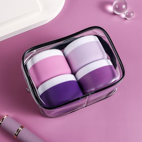 Kuangre Travel Containers for Toiletries, Silicone Cream Jars BPA-Free, Leak-proof 2oz Travel Size Containers, Portable Size Silicone Jars with Lid for Cosmetic Face Hand Body Cream (4 Pack) - Image 7