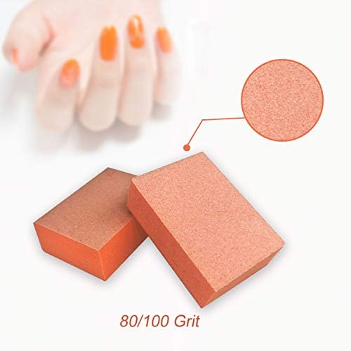 MARYTON Nail Buffer Mini Block Files, 80/100 Grit, Orange, 130 PCS - Image 4