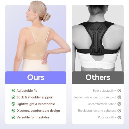 Posture Corrector for Women, Invisible Lightweight Adjustable Back Brace for Neck Shoulder & Upper Back Pain Relief - Improve Posture Correct Scoliosis & Hunchback Under Clothes (Beige, M) - Image 6