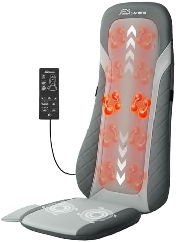 Snailax Shiatsu Back Massager with Heat,Full Back Massager for Pain Relief Deep Tissue,Longer Massage Chair Pad,Back Kneading Shiatsu or Rolling Massage for Chair by Snailax