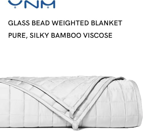 YnM King Size Cooling Weighted Blanket for Adults (88x104 Inches, 20 Pounds, Light Grey), Perfect for Hot Sleepers with Cooling Rayon/Glass Beads, Heavy Bed Blanket for Couple on Queen or King Bed - Image 2