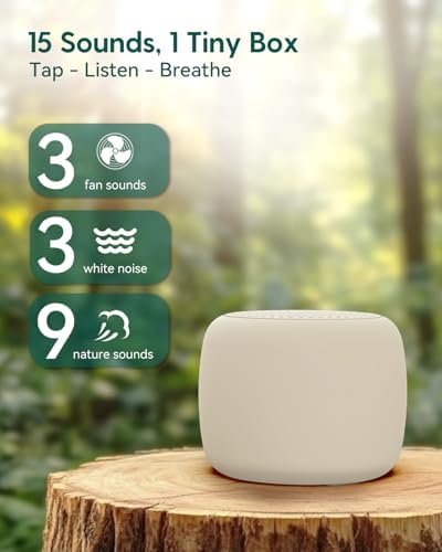 Babelio White Noise Sound Machine for Adults Kids Baby, Travel Sound Machine for Sleep, Mini and Portable, 15 Non-looping Sounds, Timer, Memory Function, Easy to Pocket and Travel, Putty Gray - Image 2