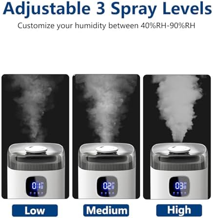 Akeshan Large Humidifier for Bedroom, 9L/2.5Gal Ultrasonic Cool Mist, Top Fill Easy Clean with 350ML/H Large Mist Speed, Quiet, Suitable for Kids Room Plant Yoga Office Study Living Room - Image 5