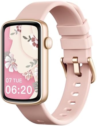Fitness Watches for Women, LYNN2 Fitness Tracker with Heart Rate Monitor Blood Oxygen/Sleep Tracker Pedometer, Slim Step Tracker Watch for iOS/Android Phones Waterproof (Pink) by SHANGWING