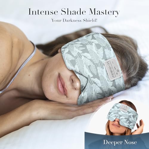 LC-dolida Sleep Mask with Bluetooth Headphones, Extra Large Silk Eye Mask for Sleeping Side Day Sleepers, Sleep Headphones Bluetooth 5.4 for Women Men with Thin Speaker, Blackout, Comfort, Microphone - Image 2