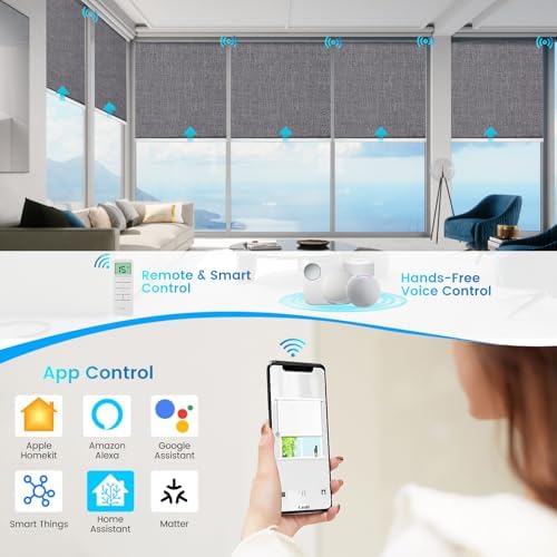 Motorized 100% Blackout Roller Shades – Custom Smart Blinds with Remote, Rechargeable Battery or Plug-in Motor, Tuya WiFi Optional, Home & Office Automatic Window Shades (Espresso Brown/CH9568) - Image 2