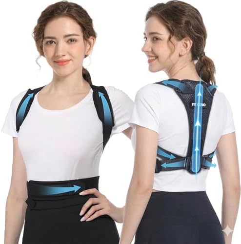 Fit Geno Posture Corrector, Back Support Brace with Lumbar for Men Women by FitGeno