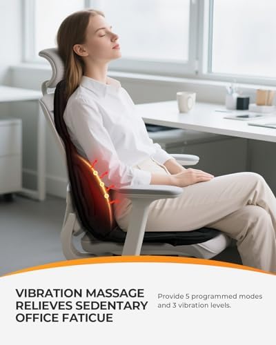 CooCoCo Heated Back Massager, 8-Motor Massage Chair Pad for Home and Office - Image 2