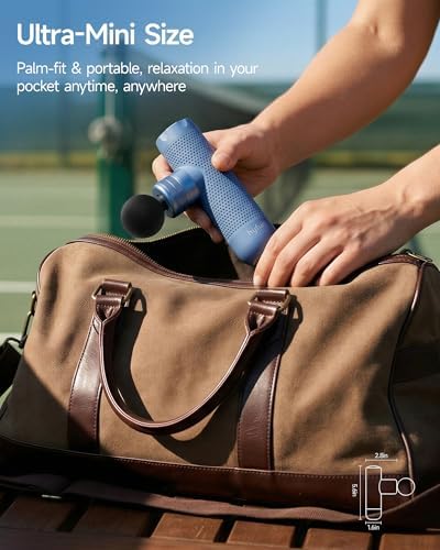 N1 Super Mini Massage Gun, Ultra-Compact Deep Tissue Massage Gun, Portable Travel Handheld Massager, Men & Women Muscle Recovery, Percussion Massager Quiet for Home, Gym, Office, Blue - Image 3