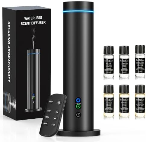 Maromalife Waterless Essential Oil Diffuser, Metal Scent Diffuser, Black by Maromalife