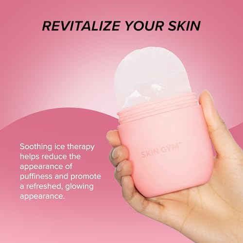 SKIN GYM Ice Roller for Face – Facial Ice Roller for Depuffing & Cooling Skin, Cold Face Roller to Minimize Pores & Soothe Skin, Reusable Cryo Ice Roller for Glowing Complexion - Image 4