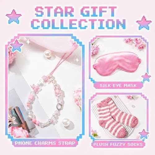 Gift Baskets for Women 9pcs Y2K Star Birthday Gifts for Teen Girls Pixel Gift Box Star Glass Cup Self Care Spa Stuff for Her Sister Friend Mom Perfect for Sweet 16 18th 21st Bday Mothers Day - Image 5