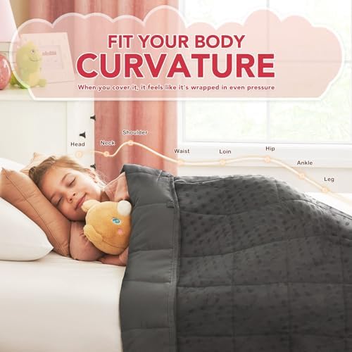CuteKing Weighted Blanket - Weighted Blanket with Premium Glass Beads - Heavy Blanket Crystal Velvet for Comfortable Rest - Thick Blanket All Season (10lbs, 40"x60", Grey Bubble) - Image 3