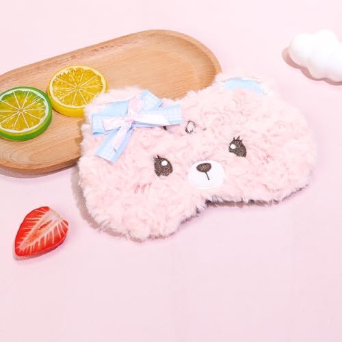 PERFECTSIGHT Sleep Eye Masks, Cute Sleep Eye Cover Lightweight Adjustable Eyeshade Mask Cover for Women Men Sleep Travel Nap, Lace Bear - Image 4
