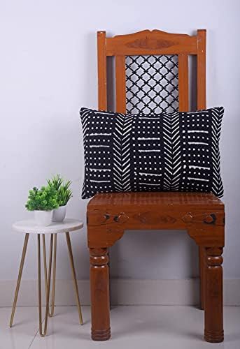 Trade Star Decorative Cushion Cover 100% Cotton Pillow Cover Geometric Oblong Ethnic Body Pillow Case Tribal Farmhouse for Home Decor 14x22 Inches - Image 4