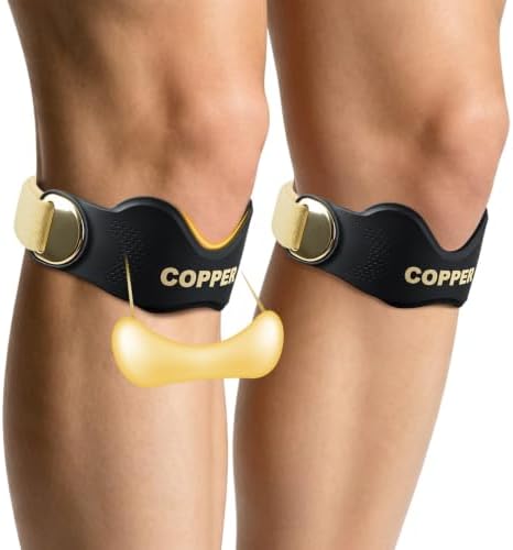 Copper Patellar Tendon Support Knee Strap for Men & Women (2 Pack, Size L) by Unknown