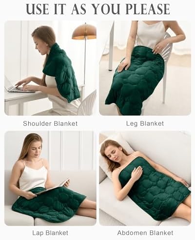 Cottonblue Small Weighted Lap Blanket 5lbs for Adults Teens 29"x33", Green - Image 6