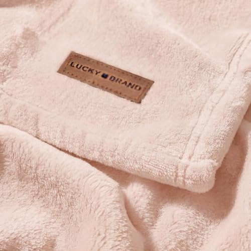 Lucky Brand Solid Plush 50"X70" Throw Blanket, Light Pink - Soft, Cozy, and Timeless Comfort - Image 5
