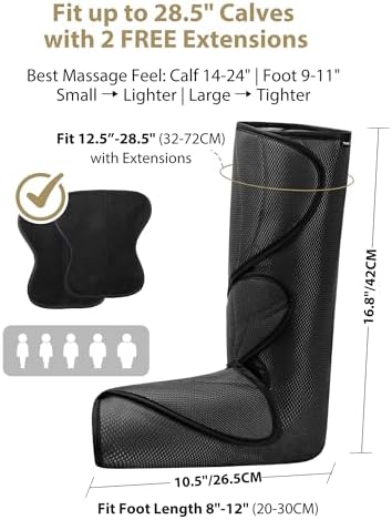 FIT KING Leg Massager for Circulation and Pain Relief, Air Compression Leg and Foot Massager to Relieve Pain Swelling Edema with 2 Size Extensions- Great Gift for Wife Mom and Dad - Image 5