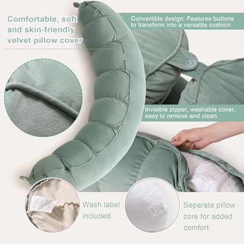 Peallow(Pat. Pend) – Long Round Body Pillow for Adults, Bolster Pillow for Sleeping, Soft and Supportive Pillow for Sleeping & Lumbar Support - Image 4
