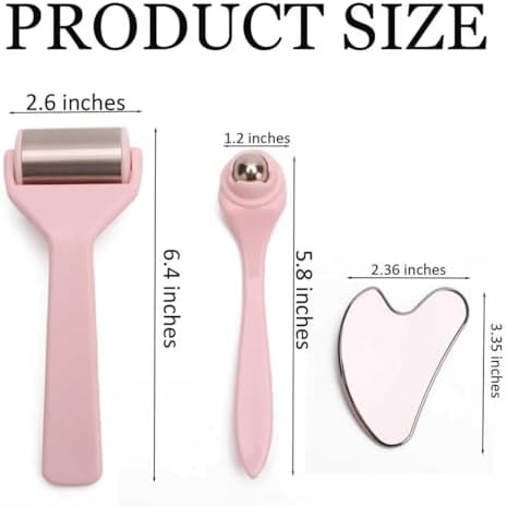 Stainless Steel Facial Gua Sha Tool Set, Ice Roller for Face&Eyes - Image 6