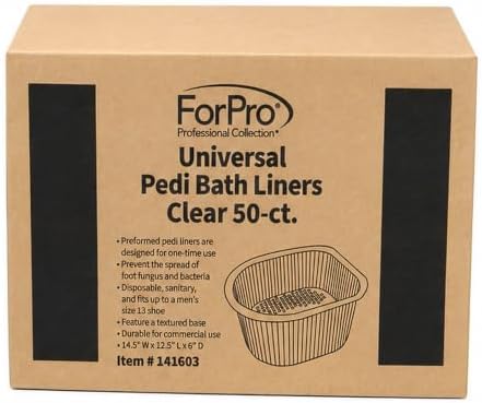 ForPro Universal Pedi Bath Liners - 50% THICKER - Fit Footsie Bath Plus Foot Bath, Disposable Pedicure Foot Tub Liners for Foot Spa Basins & Foot Bath Soaks, Clear, 50-Count - Image 2