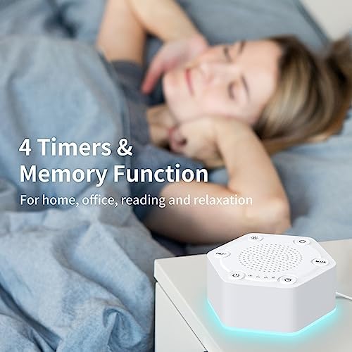 White Noise Sound Machines with High Fidelity 30 Unique Non-Looping Soothing Sounds 12 Colors Night Light 4 Timers 10-Level Brightness 32-Level Volume and Memory Function - Image 4