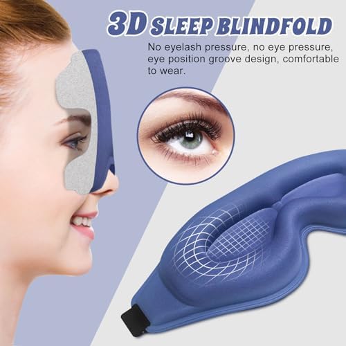 3D Advanced Eye Mask for Sleeping，Ultra Delicate Soft Skin Friendly Eye mask，100% Blackout Sleep Eye Mask for Sleep, Eyelash Extension Sleep mask - Image 2
