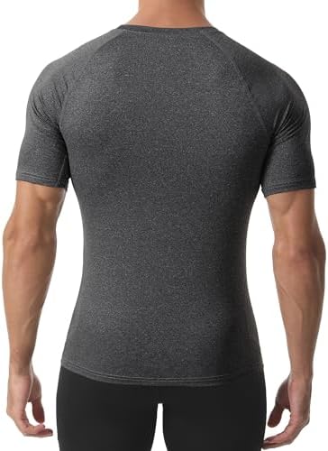 Roadbox Compression Shirt Men Short Sleeve, Cool Dry Base Layer Athletic Undershirts, Workout T-Shirt for Sports Gym Running - Image 3