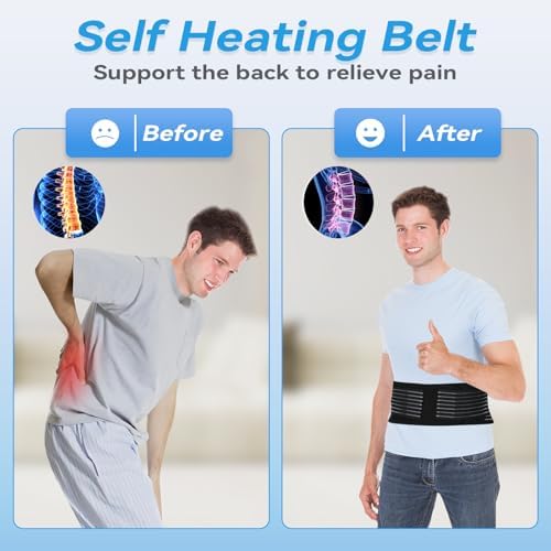 Back Support with Magnet, Tourmaline Back Brace for Lower Pain Relief,Magnetic Back Support Belt for Men & Women, Self Heating & Soothing Lumbar Support Belt For Herniated Disc and Sciatic - Image 3