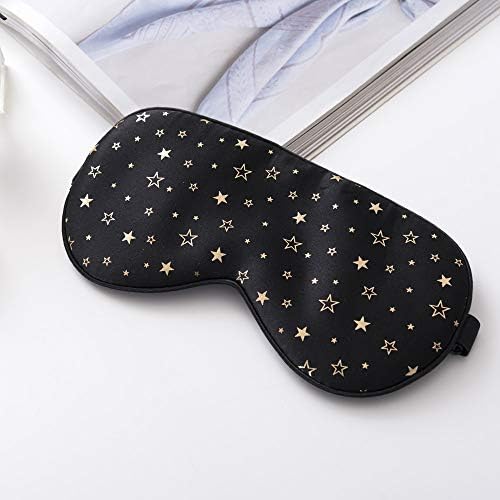 100% Silk Sleep Eye Mask Comfortable Blindfold Super Soft Eye mask for Women Men Block Light Travel Nap with Adjustable Strap Tim & Tina (Golden Stars) - Image 4