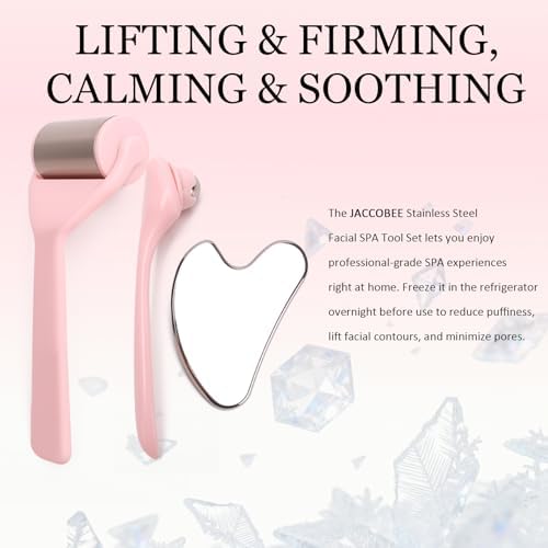 Stainless Steel Facial Gua Sha Tool Set, Ice Roller for Face&Eyes - Image 5
