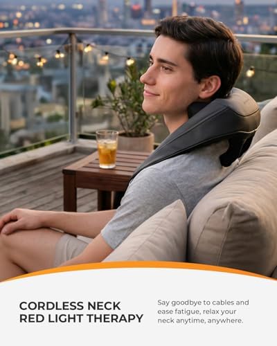 CooCoCo Red Light Neck Massager with Heat, Cordless Shiatsu Massage - Image 2