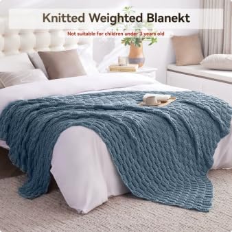 Knitted Weighted Blanket for Adult, No Beads Heavy Blanket 36"x48" 3lbs - Image 6