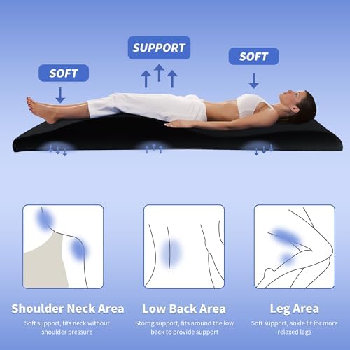 HOMBYS Ergonomic Curvy Foam Massage Bed Mattress Topper, 70" x 23", Black - Image 2