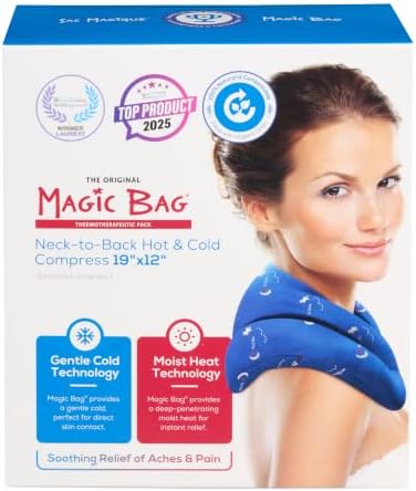 The Original Magic Bag® Neck-to-Back Heating Compression, Hot/Cold Therapy for Neck Pain Relief, Awarded with the Family-Tested, Family-Approved Seal, Cordless, 48 x 31 cm (19” x 12”) by TheOriginalMagicBag