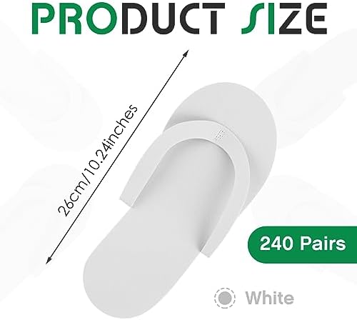 Geyoga 240 Pairs Disposable Flip Flops Pedicure, White - Image 3