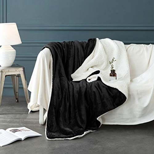 LBRO2M Sherpa Fleece Bed Blanket Super Soft Plush Warm Throw Queen 90"X90" - Image 3