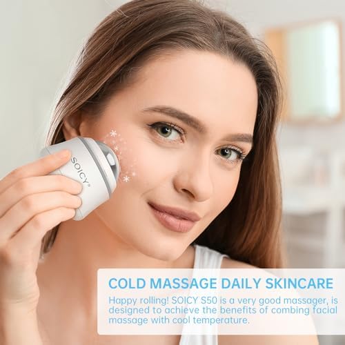 Ice Roller for Face and Eyes Body, Facial Ice Roller 360° Rotating Stainless Steel Ball Face Massager Fitness Cryosphere for Reduces Puffiness, Redness and Pain, Beauty Skin Care Tools - Image 4