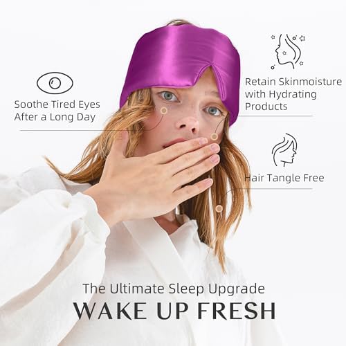 Silk Sleep Mask for Women and Men, Side Sleeper, 22 Momme Pure Mulberry Silk Total Blackout 100% Mulberry Eye Mask with Adjustable Headband Full Size, Eye Masks for Sleeping and Travel - Image 6