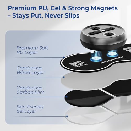KingPavonini Official TENS Unit Replacement Pads 3.54'' x 1.81'' (Model U8PRO, U13, HZ9151B, HZ9151C), Only Compatible with KingPavonini Wireless TENS Unit, 6 PCS - Image 4