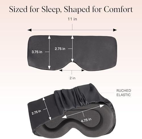 Kitsch Contour Satin Sleep Mask | Eye Masks for Sleep - Charcoal - Image 5