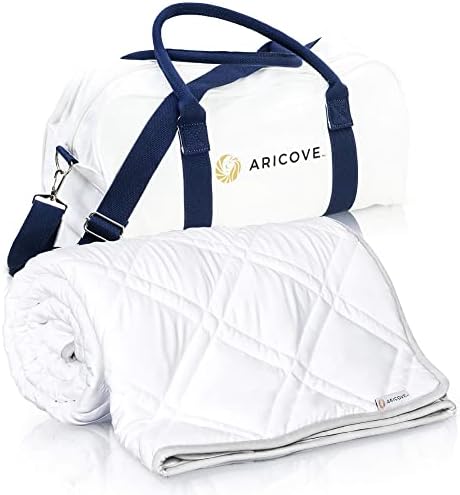 Aricove Cooling Weighted Blanket, 20 lbs, Twin Size for Adults, Luxury Heavy Blanket, Silky Soft Bamboo Viscose, 48x72 inches, Machine Washable, White by Aricove