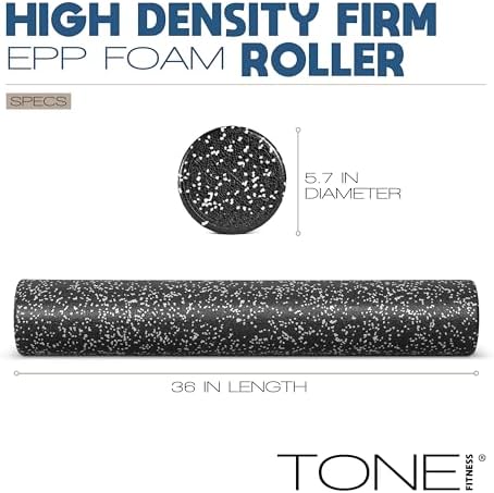 Tone Fitness High Density EPP Foam Exercise Foam Roller for Yoga, Pilates, Stretching, Massage, and Recovery | Multiple Sizes and Colors - Image 4