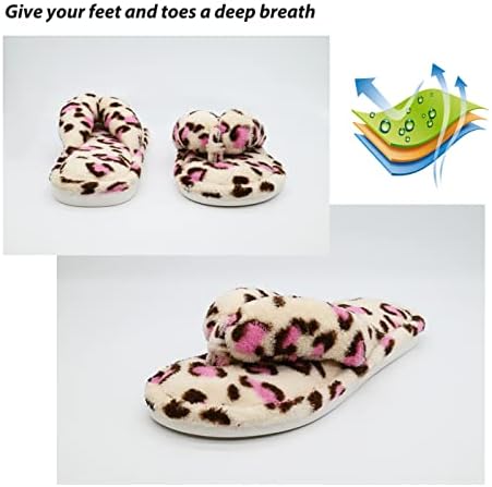 Onmygogo Indoor Slippers for Women Open Toe with Memory Foam, Soft Faux Fur Nonslip House Slippers - Image 4
