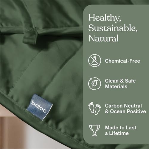 Baloo Weighted Blanket for Adults 25 lb King (Spruce Green, 80"x87") - Image 2