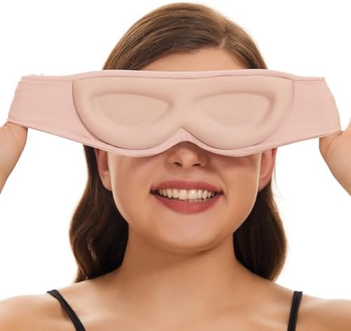 ALASKA BEAR Side Sleeper Sleep Mask, Patented, 100% Blackout, Pink - Image 4